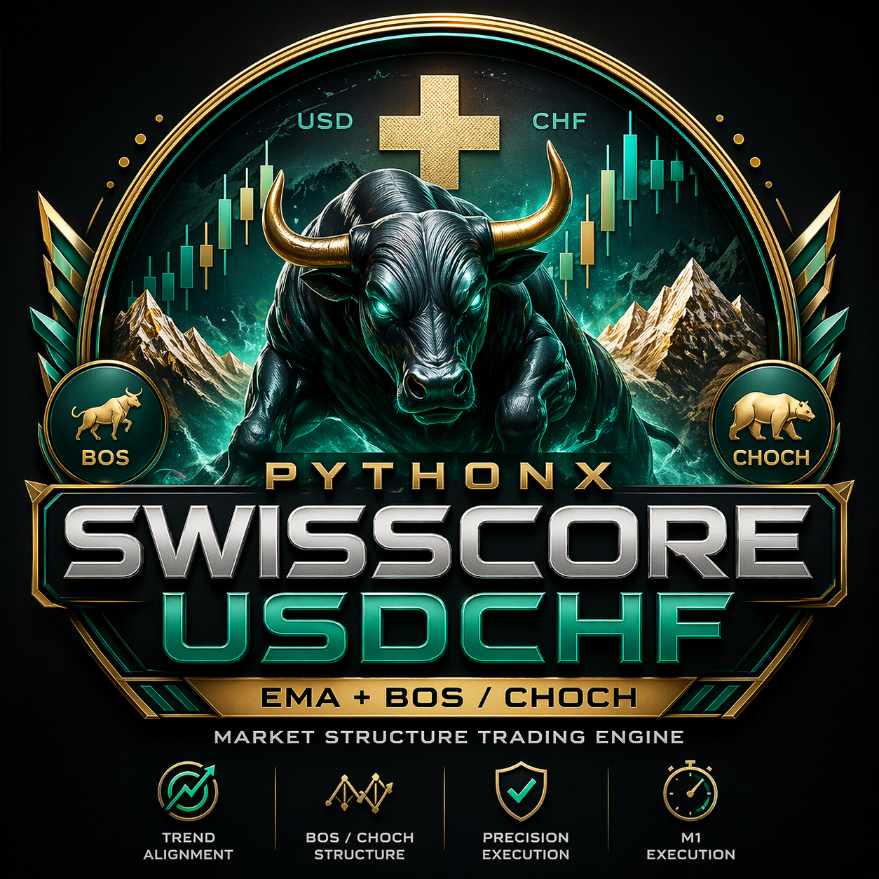 PythonX SwissCore USDCHF — MT5 Expert Advisor for USDCHF